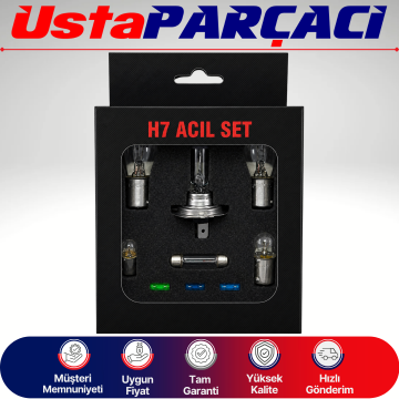 H7 Acil Yol Seti 12V Araç Ampul ve Sigorta Seti Far Stop Park Sofit Ampul + Blade Sigorta Seyahat Güvenlik Kiti