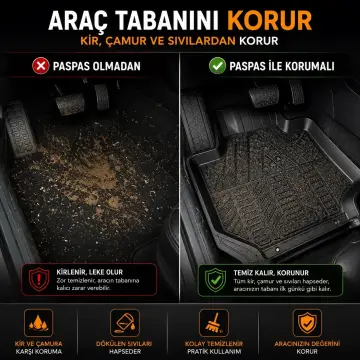 Wöbermann Skoda Octavia Uyumlu 4D Premium Oto Paspas Takımı (Kesilebilir Universal Yapı)
