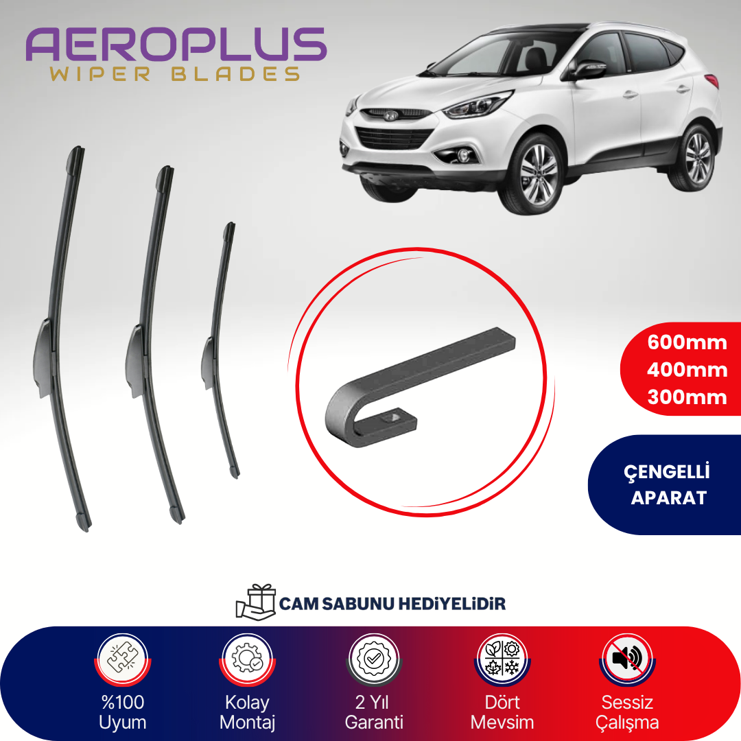 Aeroplus Hyundai ix35 2009-2013 Ön Arka Muz Silecek Takımı
