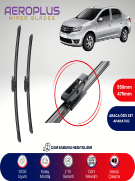 Aeroplus Dacia Logan 2 2015-2020 Muz Silecek Takımı
