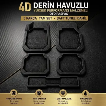 Wöbermann VW Caddy Uyumlu 4D Premium Oto Paspas Takımı (Kesilebilir Universal Yapı)