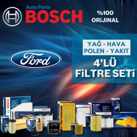 Bosch Ford Fiesta 1.6 Benzin Filtre Bakım Seti 2002-2008 4NP
