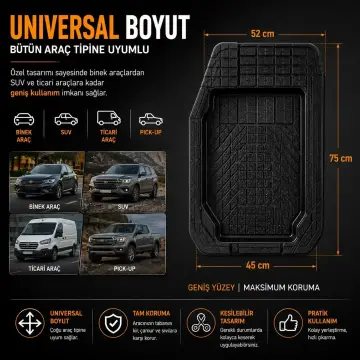 Wöbermann VW Tiguan Uyumlu 4D Premium Oto Paspas Takımı (Kesilebilir Universal Yapı)