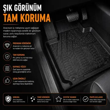 Wöbermann VW Tiguan Uyumlu 4D Premium Oto Paspas Takımı (Kesilebilir Universal Yapı)