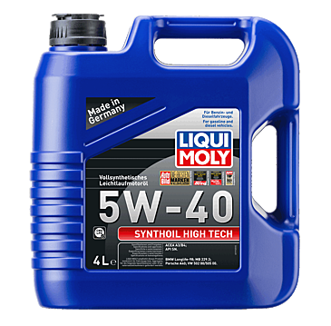 Liqui Moly 5W-40 Synthoil High Tech Tam Sentetik Motor Yağı 4 Litre 2194 A3/B4 BMW Mercedes VW