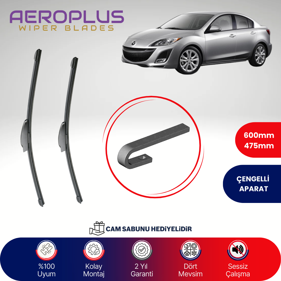 Aeroplus Mazda 3 2008-2013 Muz Silecek Takımı