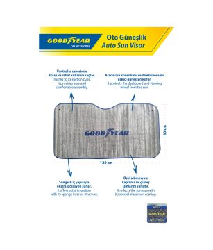 Goodyear Anti-Uv Oto Güneşlik 120 X 60 Cm