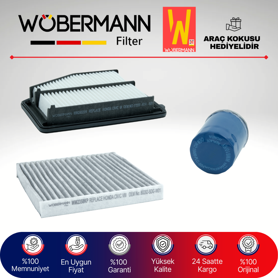 Wöbermann Honda Civic 1.6 FB7 Filtre Bakım Seti 2013-2016 3KP