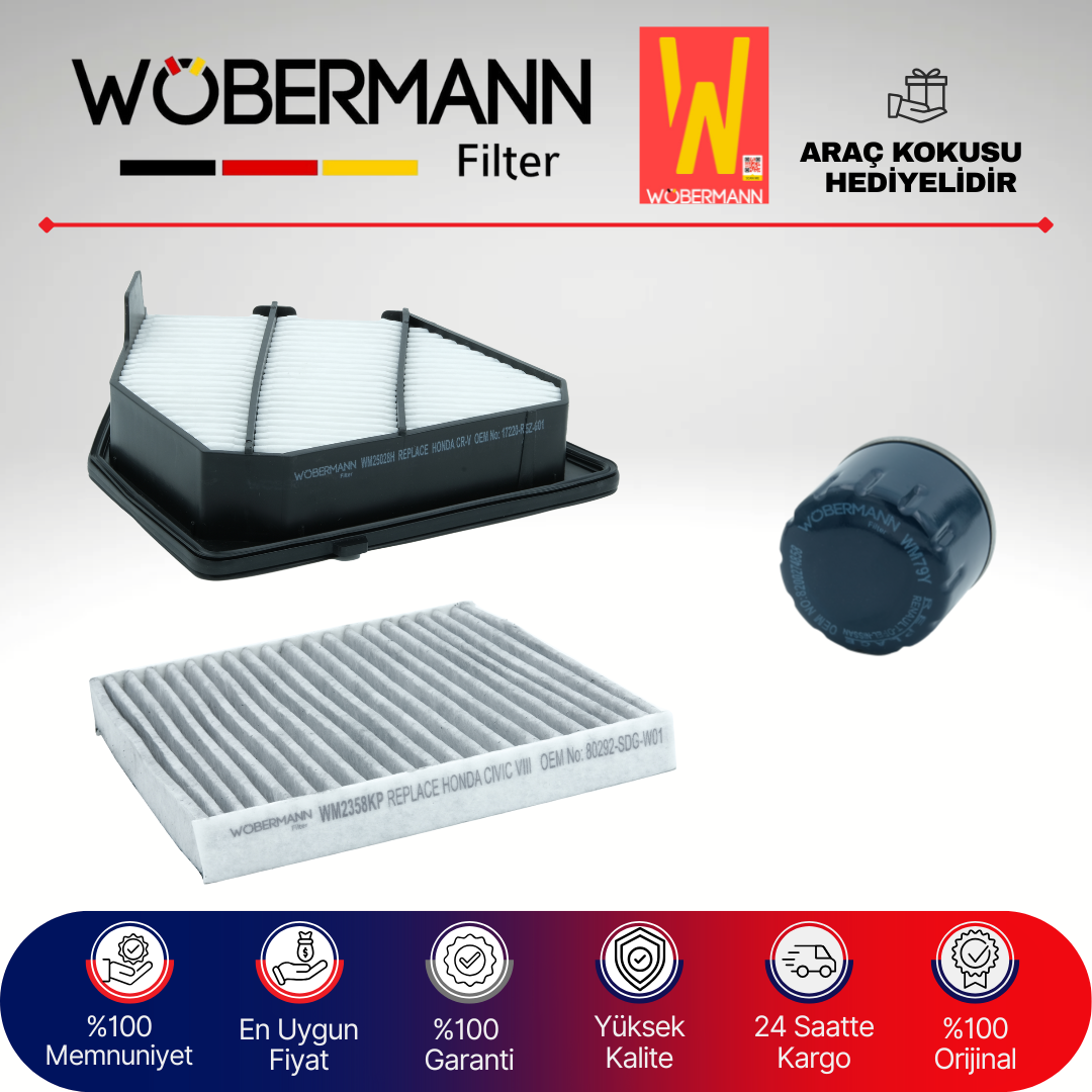 Wöbermann Honda CR-V 1.6 i-DTEC Filtre Bakım Seti 2015-2020 3KP