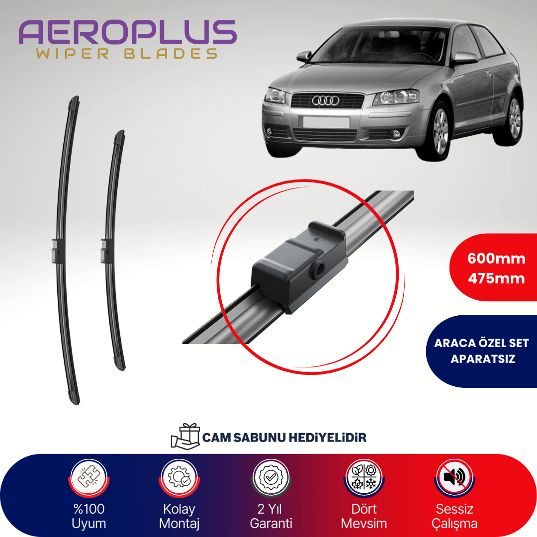 Aeroplus Audi A3 2003-2004 Muz Silecek Takımı