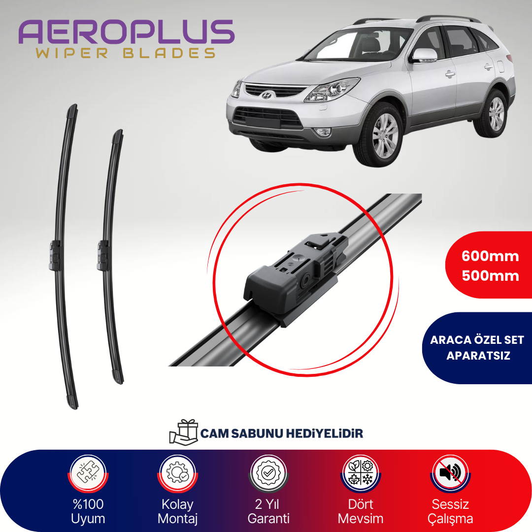 Aeroplus Hyundai ix55 2008-2012 Muz Silecek Takımı