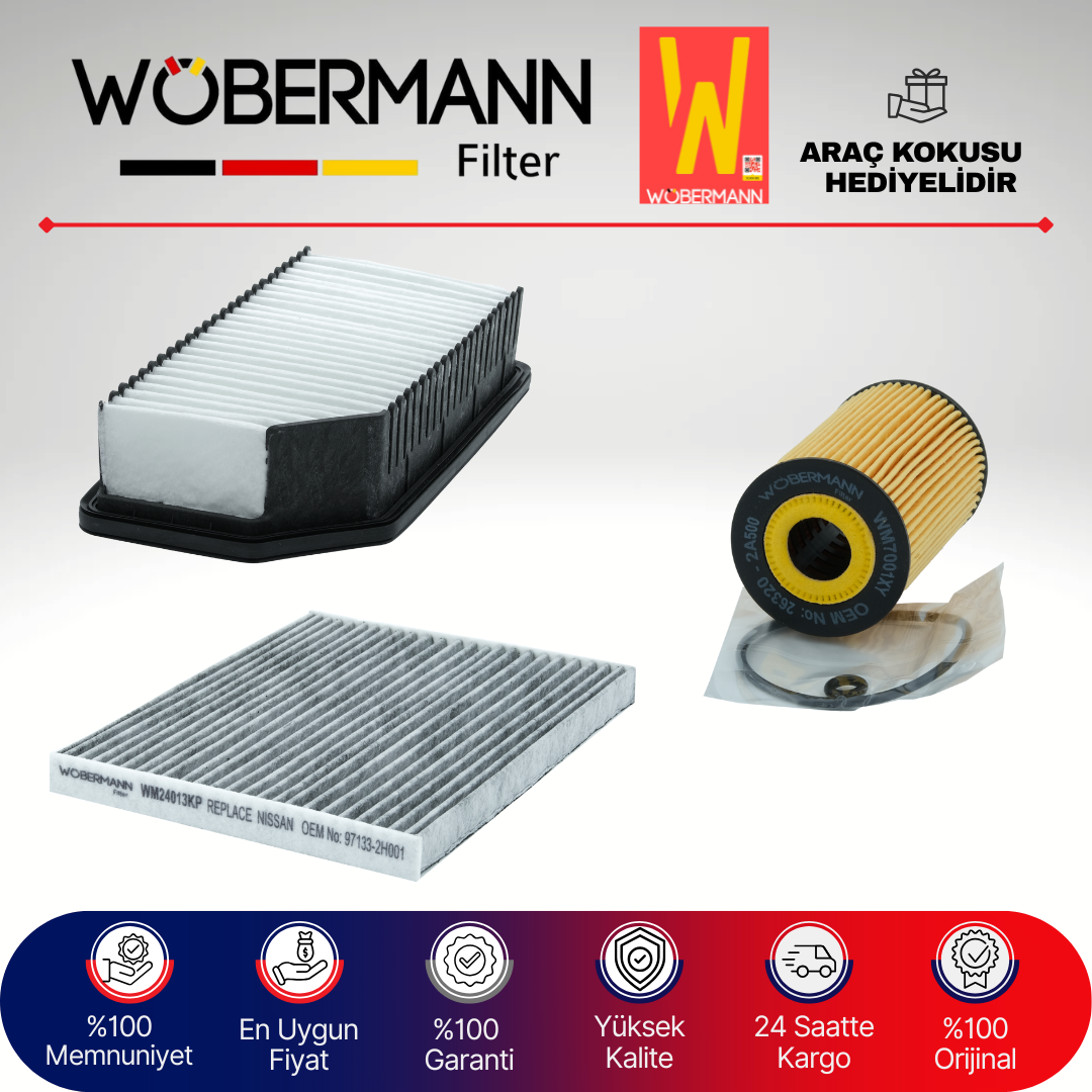 Wöbermann Hyundai i20 1.4 Crdi Filtre Bakım Seti 2009-2013 3KP