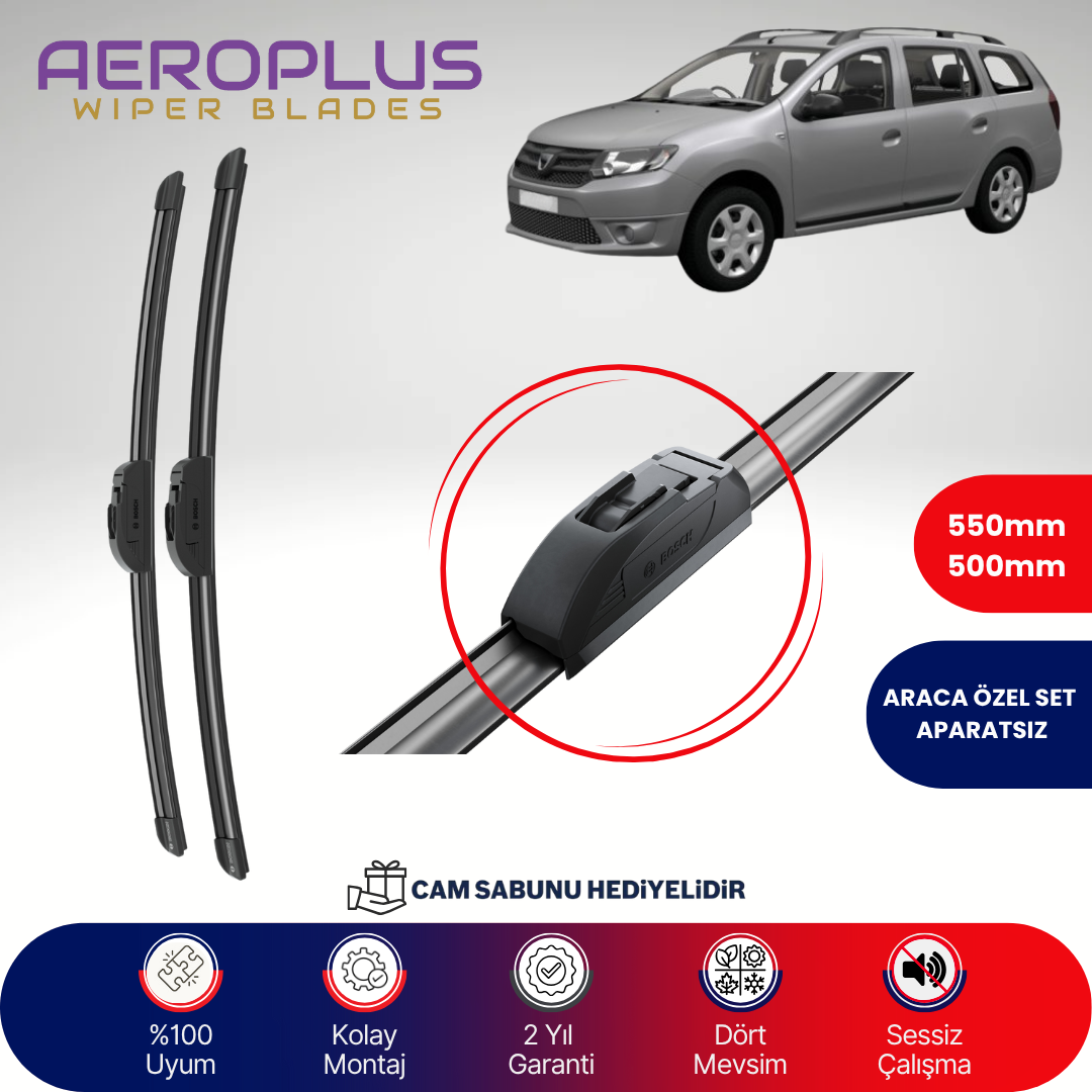 Aeroplus Dacia Logan MCV 2013-2015 Muz Silecek Takımı