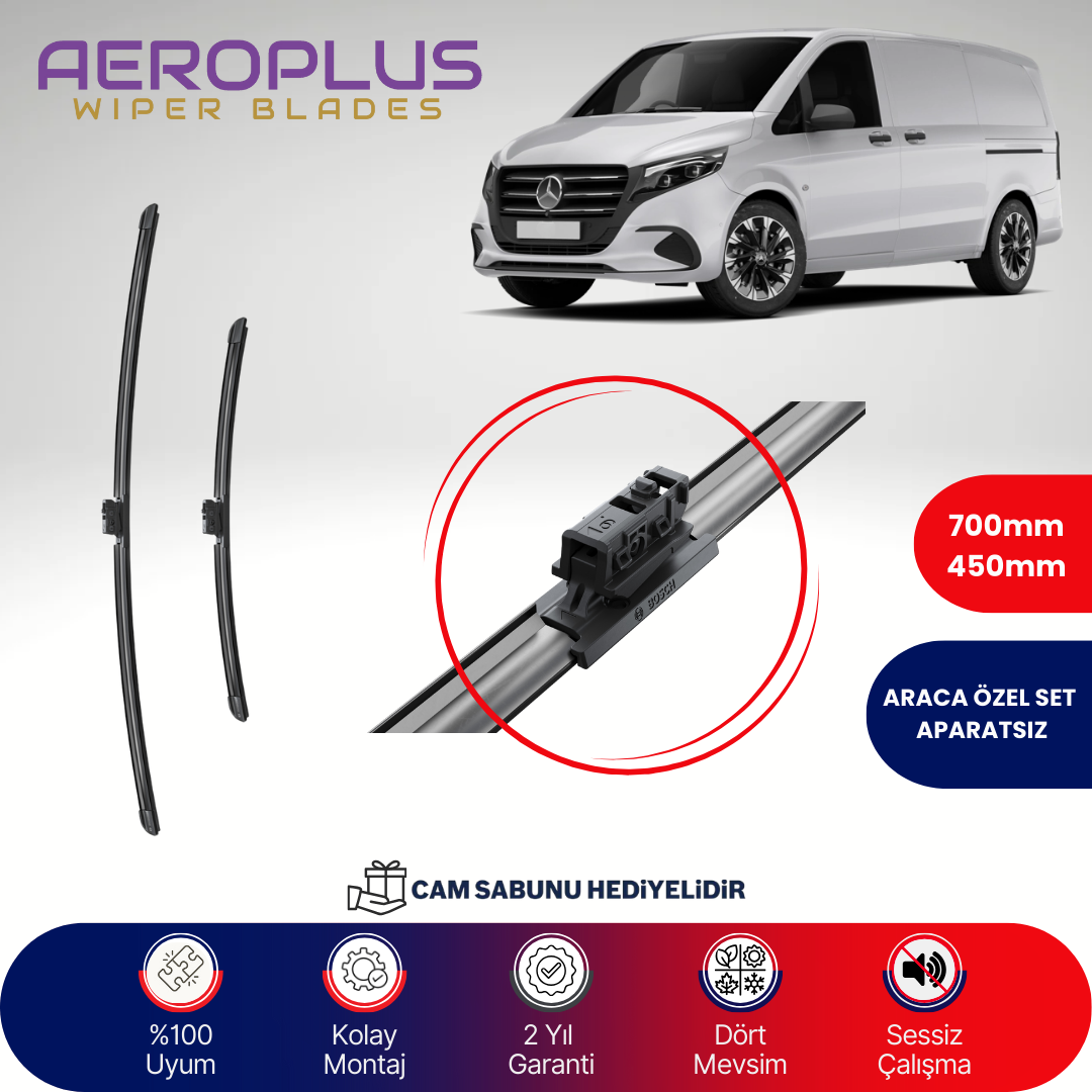 Aeroplus Mercedes Vito 2014-2022 Muz Silecek Takımı
