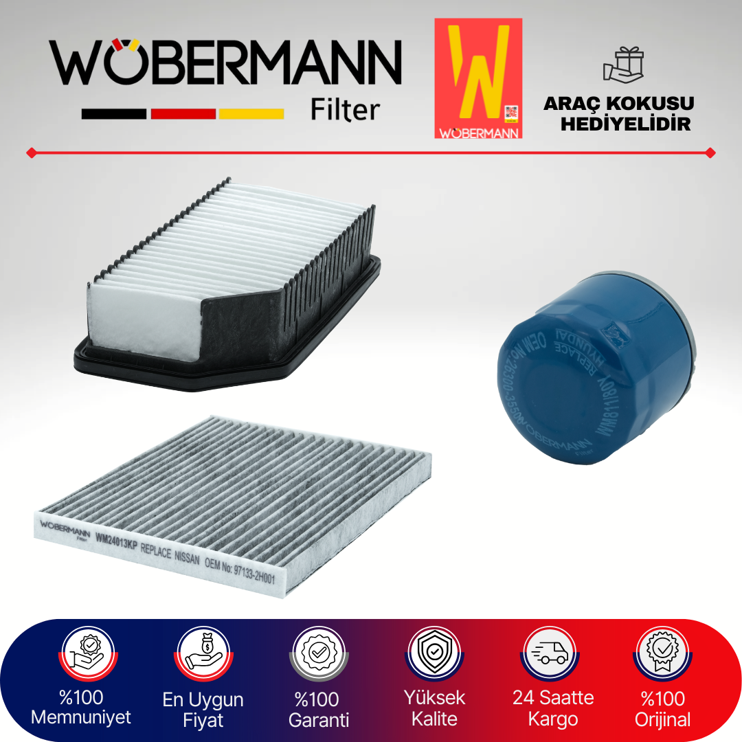 Wöbermann Hyundai i20 1.4 Benzin Filtre Bakım Seti 2009-2013 3KP
