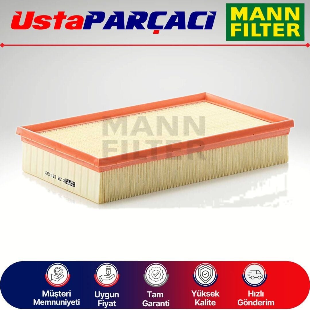 Mann-Filter VW Caravelle T5 2.5 Tdi Dizel Hava Filtresi 2004-2010 C32191 7H0129620
