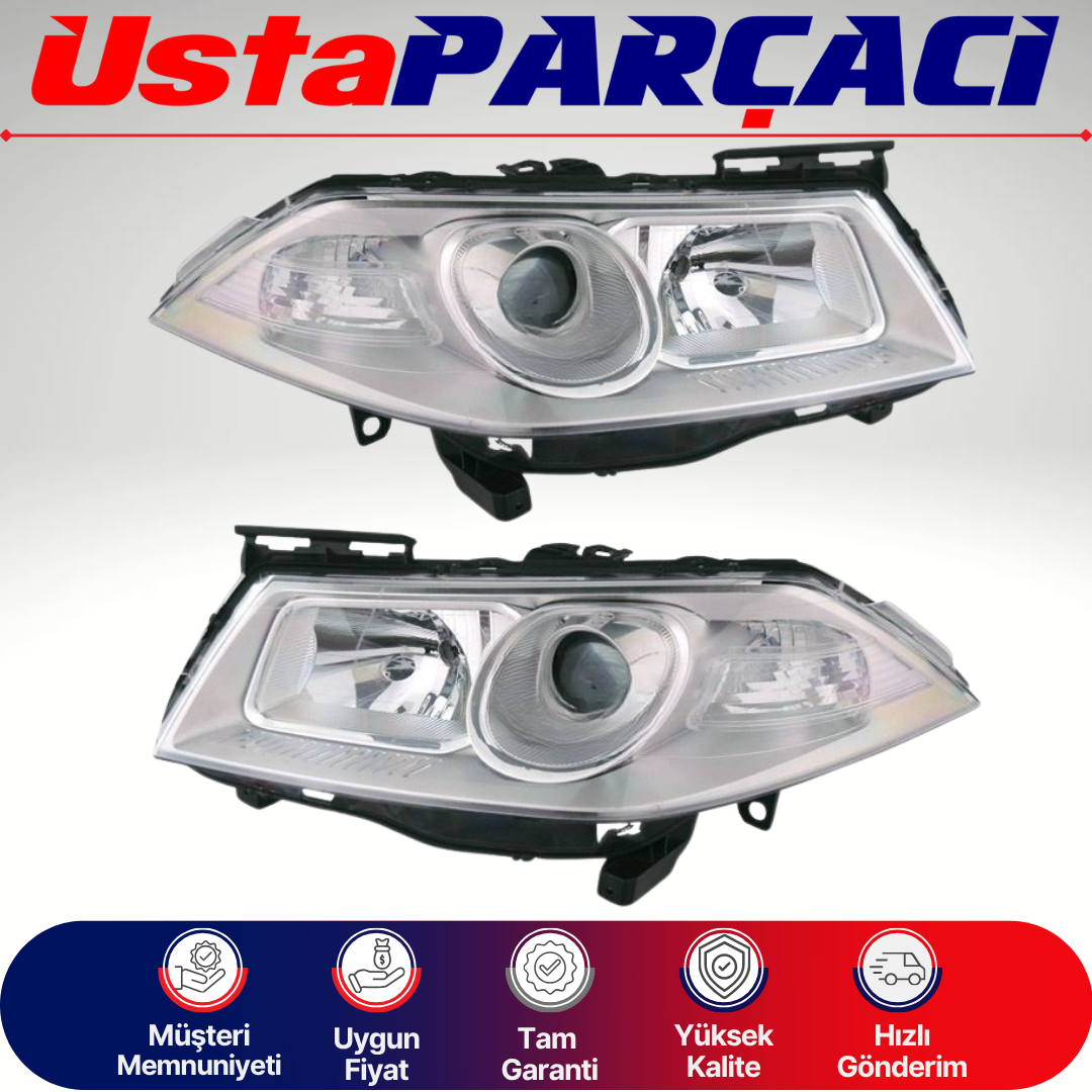 Renault Megane 2 Sağ Sol Far Mercekli Manuel H7 H1 2005-2011