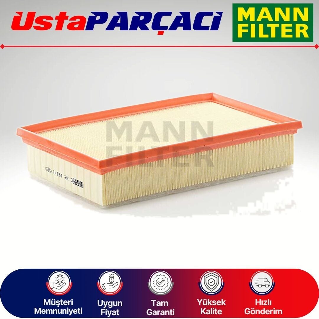 Mann-Filter VW Caravelle T5 2.5 Tdi Dizel Hava Filtresi 2004-2010 Süngerli C32191/1 7E0129620A