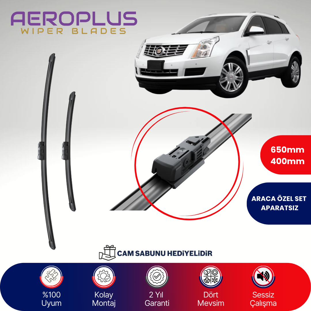 Aeroplus Cadillac SRX 2010-2017 Muz Silecek Takımı