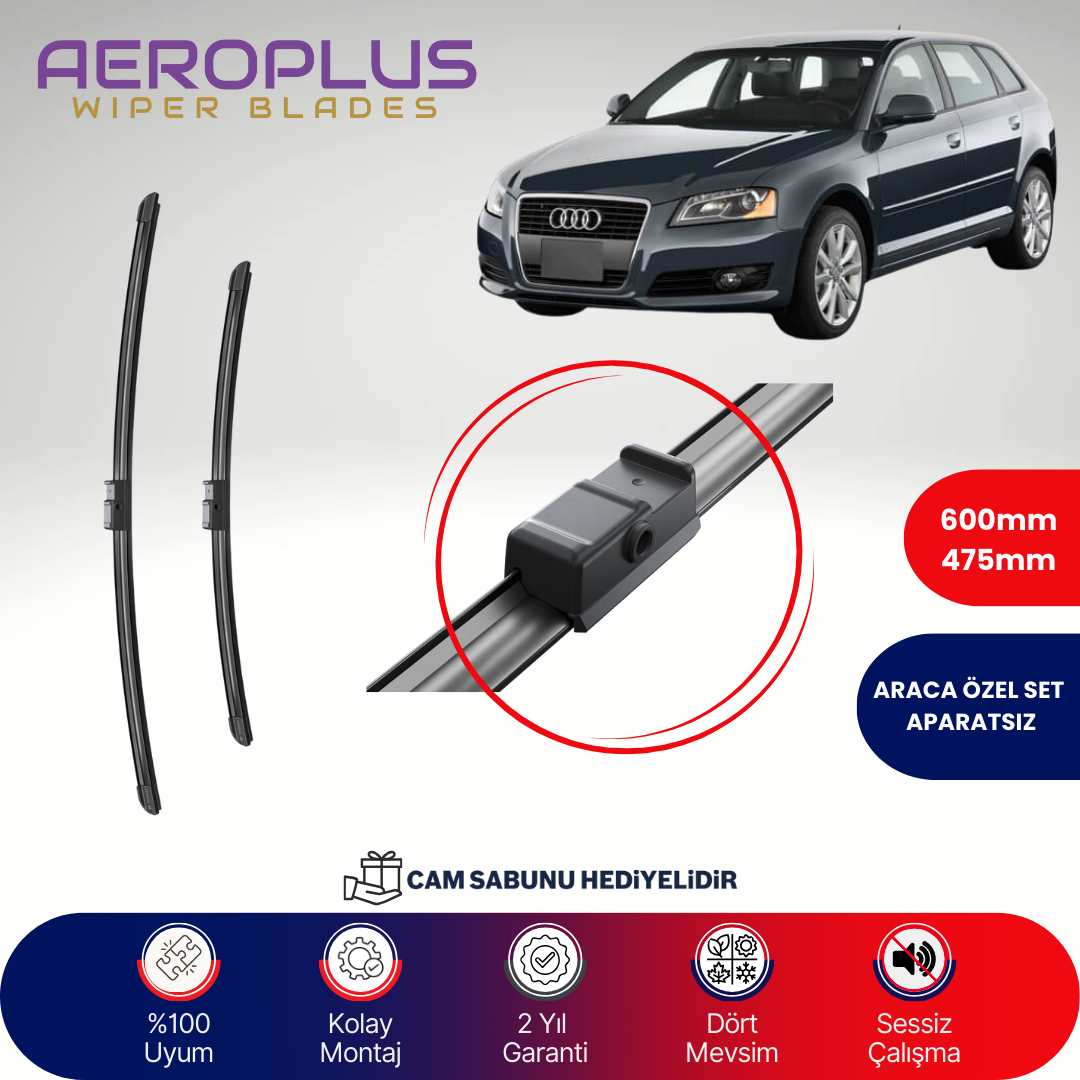 Aeroplus Audi A3 2004-2013 Muz Silecek Takımı