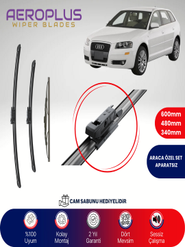 Aeroplus Audi A3 2004-2013 Ön Arka Muz Silecek Takımı