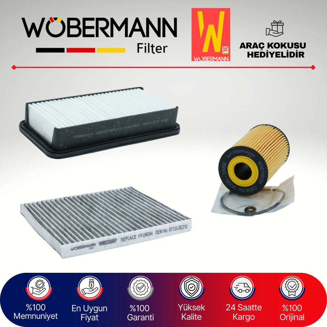 Wöbermann Kia Rio 1.5 Crdi Filtre Bakım Seti 2005-2011 3KP