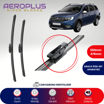 Aeroplus Dacia Logan MCV 2015-2020 Muz Silecek Takımı