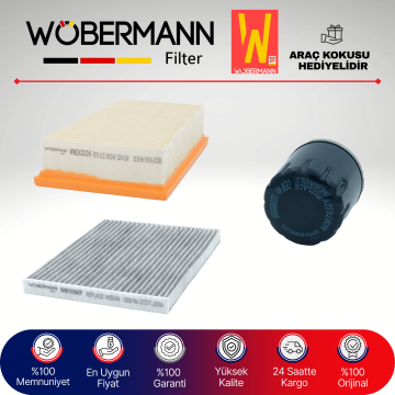 Wöbermann Nissan Qashqai 1.6 Benzin Filtre Bakım Seti 2007-2013 3KP