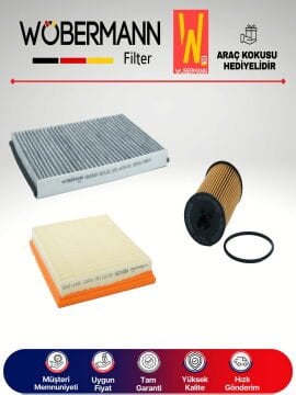 Wöbermann Opel Astra H 1.6 Benzin KARBONLU Filtre Bakım Seti 2007-2014 3KP
