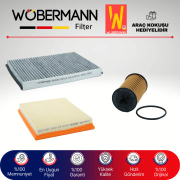 Wöbermann Opel Astra H 1.6 Benzin Filtre Bakım Seti 2007-2014 3KP