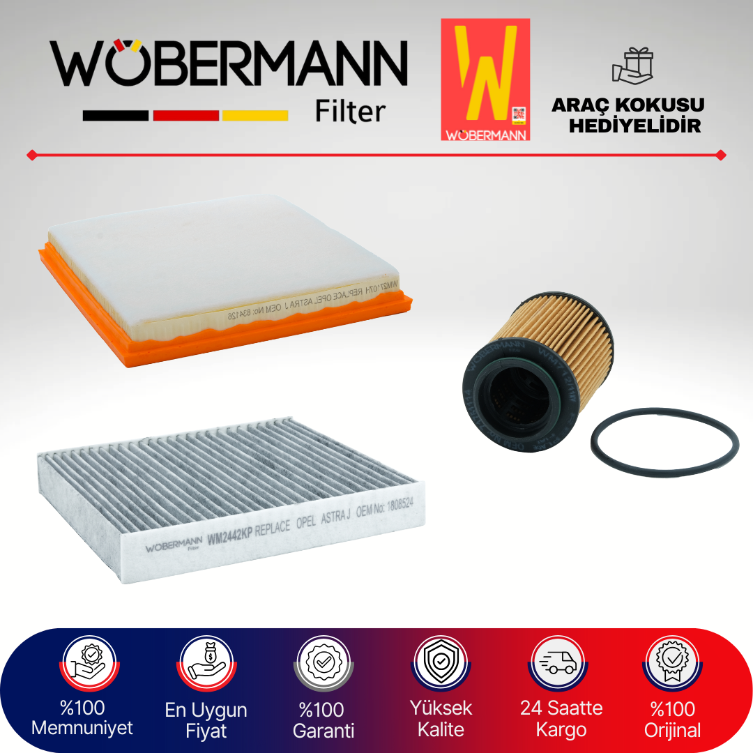 Wöbermann Opel Astra J 1.3 Cdti Filtre Bakım Seti 2009-2015 3KP