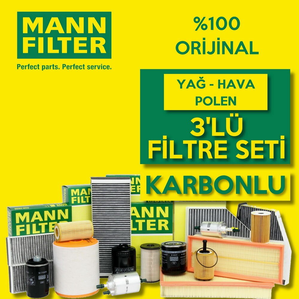 Mann-Filter Toyota Corolla Tüm 1.8 Modeller VVTi / Hybrid Filtre Bakım Seti 2019-2026 3KP