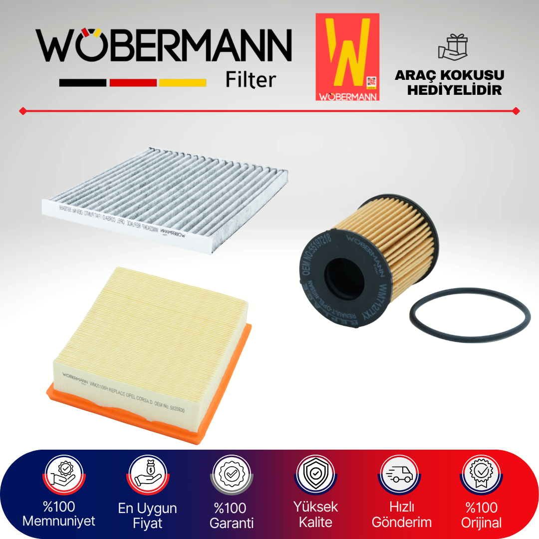 Wöbermann Opel Corsa D 1.3 Cdti Filtre Bakım Seti 2007-2010 3KP