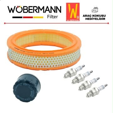 Wöbermann Renault 9 11 19 R9 R11 R19 1.4 Karbüratörlü Periyodik Filtre Bakım Seti Hava-Yağ-Bosch Buji