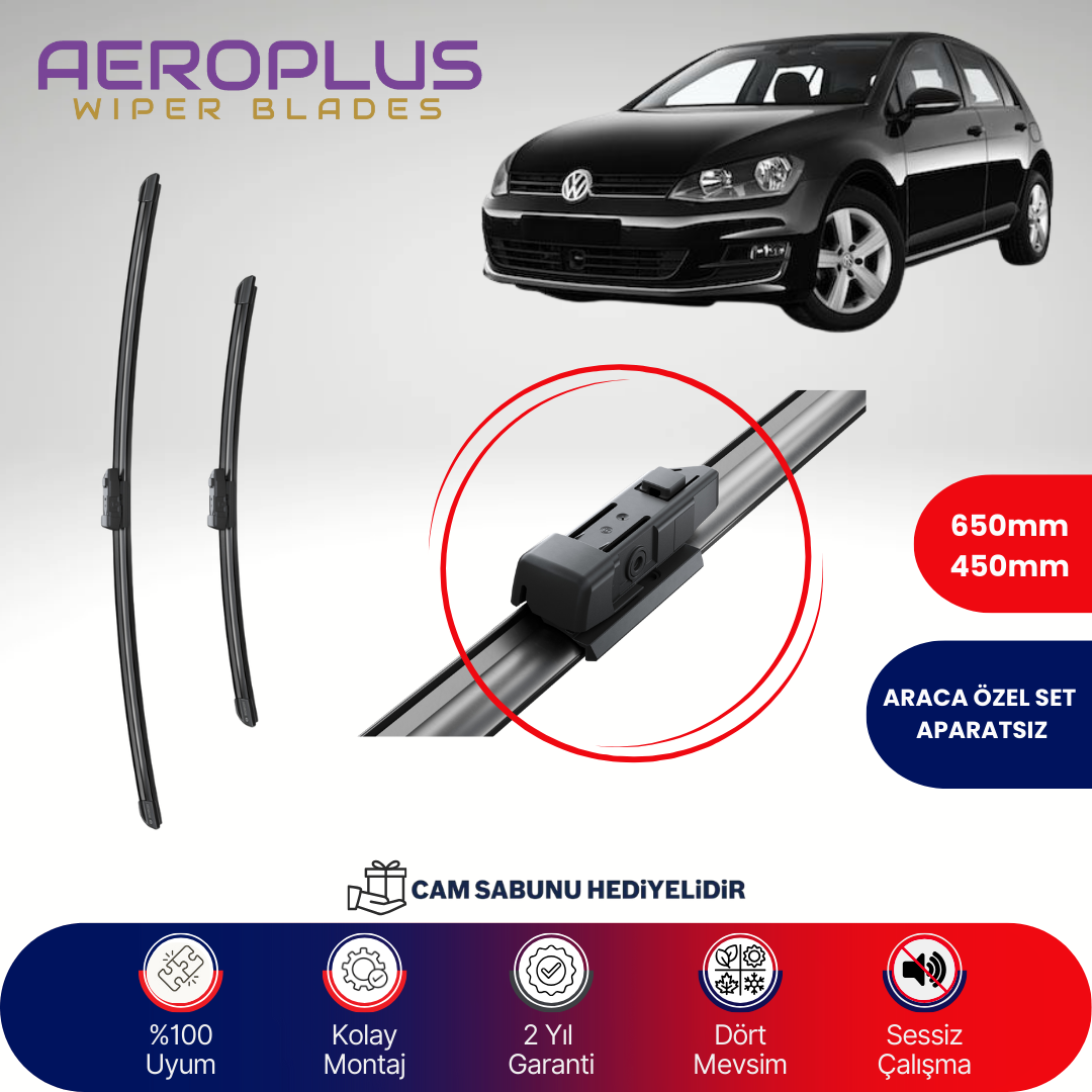 Aeroplus VW Golf 7 2012-2017 Muz Silecek Takımı