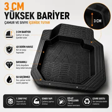 Wöbermann Fiat / Tofaş Tempra Uyumlu 4D Premium Oto Paspas Takımı (Kesilebilir Universal Yapı)
