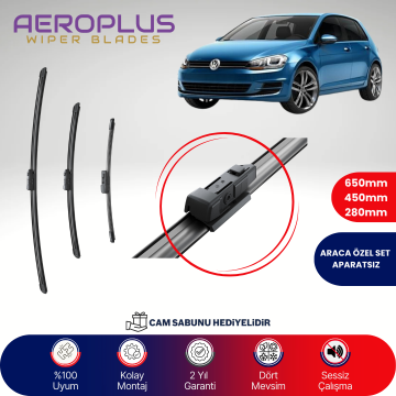 Aeroplus VW Golf 7 2012-2017 Ön Arka Muz Silecek Takımı