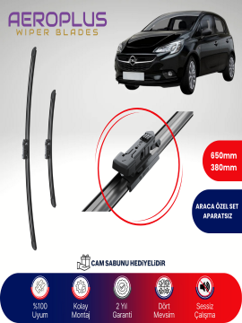 Aeroplus Opel Corsa E 2014-2019 Muz Silecek Takımı