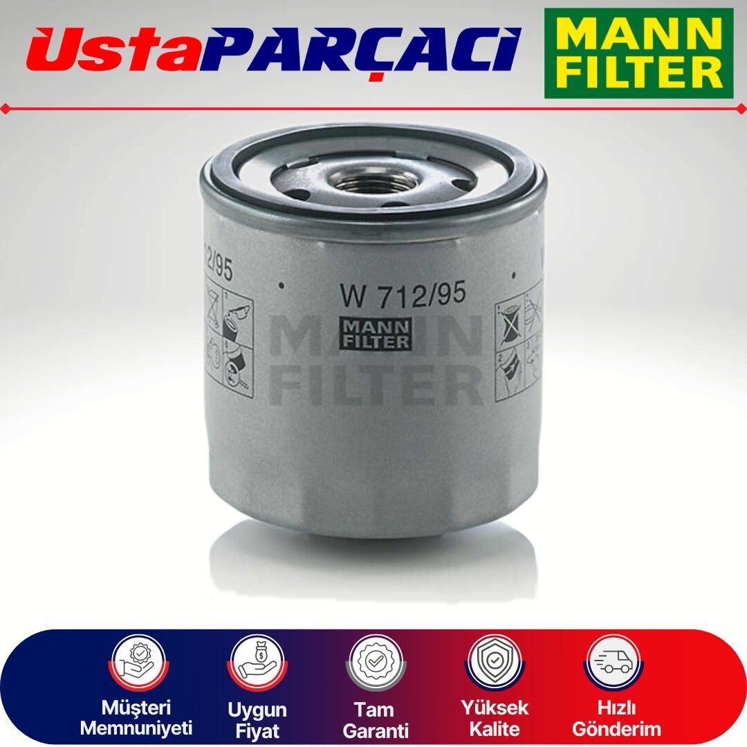 Mann-Filter Skoda Yeti 1.2 Tsi Yağ Filtresi 2015-2017 W712/95 04E115561B