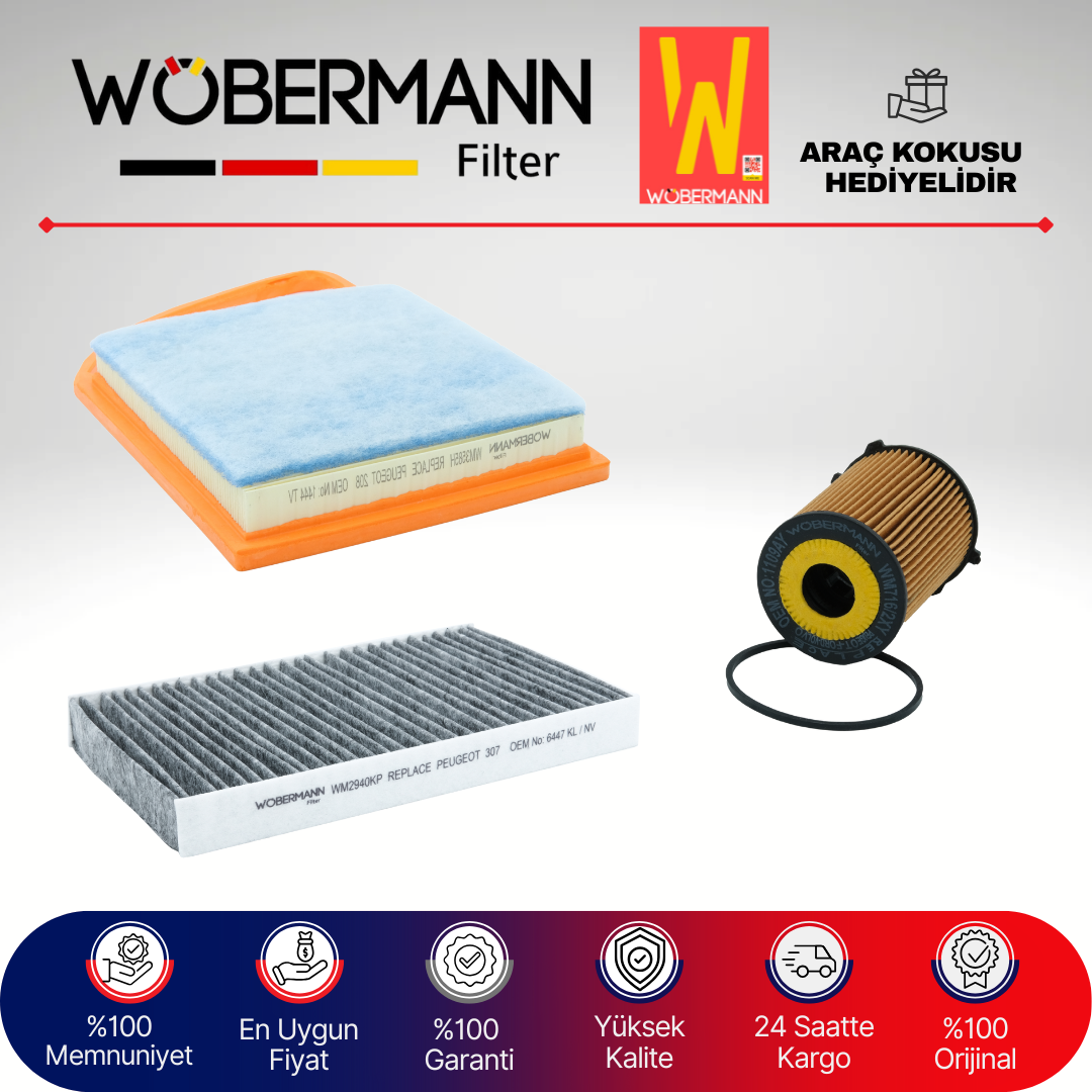Wöbermann Peugeot 308 1.6 E-Hdi Filtre Bakım Seti 2011-2013 3KP