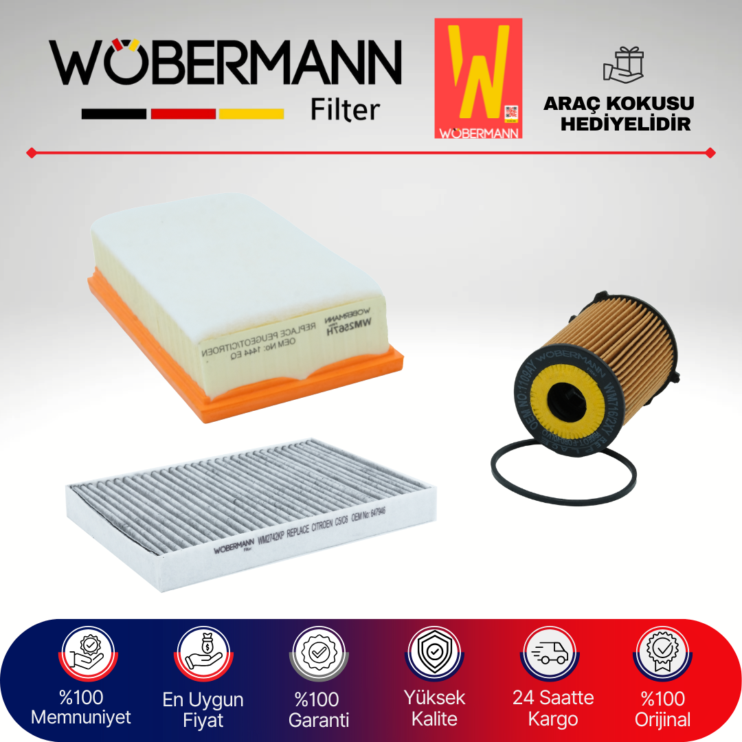 Wöbermann Peugeot 407 1.6 Hdi Filtre Bakım Seti 2004-2013 3KP