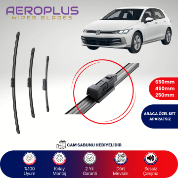 Aeroplus VW Golf 8 2019-2024 Ön Arka Muz Silecek Takımı