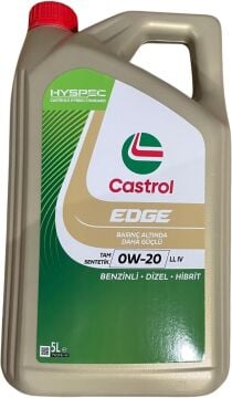 Castrol Edge 0W-20 LL IV Motor Yağı 5 Litre Benzinli Dizel Hibrit
