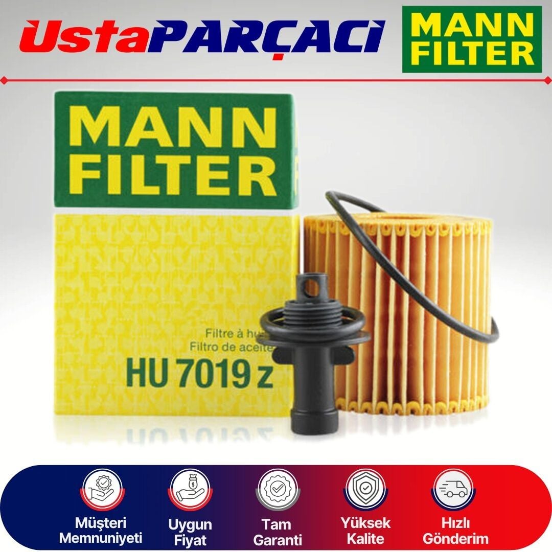 Mann-Filter Toyota Auris 1.4 D-4D Dizel Yağ Filtresi 2010-2012 HU7019Z 04152-31110