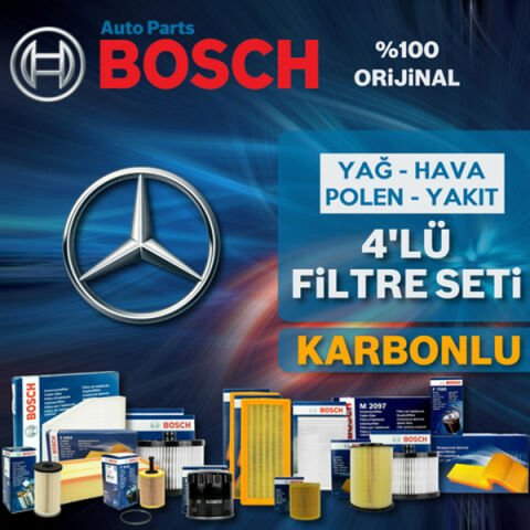 Bosch Mercedes C Serisi C180 Komp. W203 Filtre Bakım Seti 2003-2007 4KP