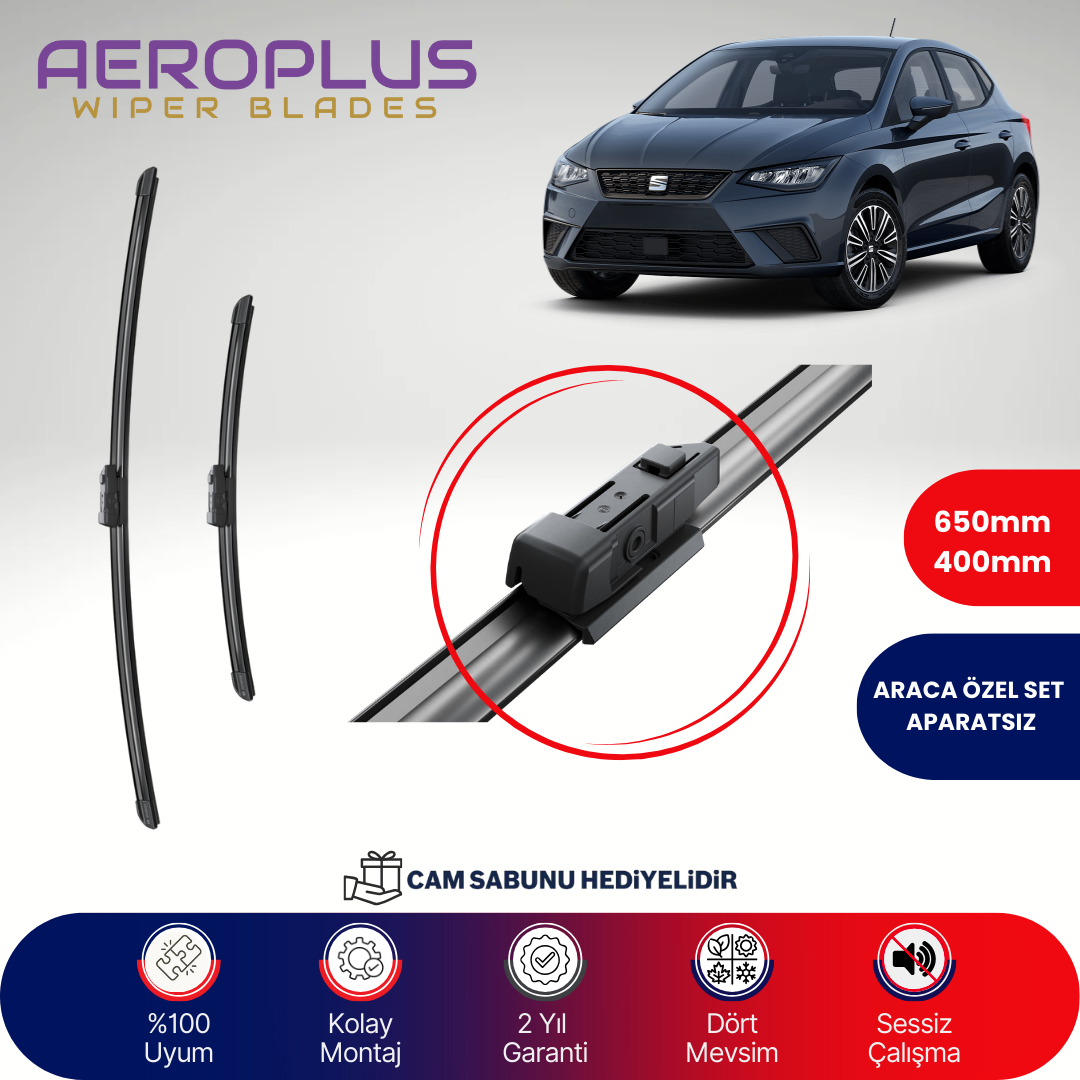 Aeroplus Seat Ibiza 6 2017-2023 Muz Silecek Takımı