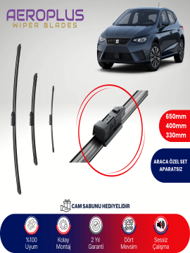 Aeroplus Seat Ibiza 6 2017-2023 Ön Arka Muz Silecek Takımı