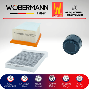 Wöbermann Renault Megane 2 1.4 Benzin Filtre Bakım Seti 2004-2009 3KP