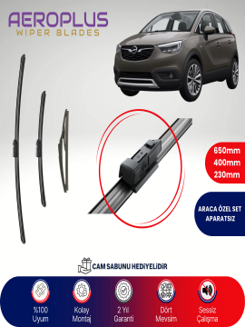 Aeroplus Opel Crossland X 2017-2020 Ön Arka Muz Silecek Takımı