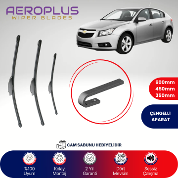 Aeroplus Chevrolet Cruze 2009-2014 Ön Arka Muz Silecek Takımı